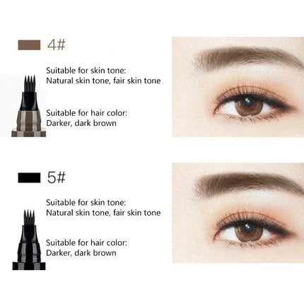 4 Point Eyebrow Pencil 4 Prong Tip Eyebrow Pen 4 Fork Eyebrow Pencil Waterproof Liquid Eyebrow Pencil Long Lasting Like Real