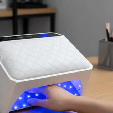 Illuminating Nail Curing Machine Large Space Battery-Powered Nail Lamp with Hand Rest Cosmetics Electronics 4 Timer Settings