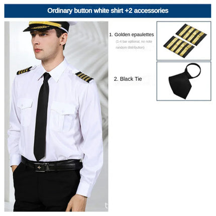 2026 Air Force Pilot Uniform Men's Shirt Long Sleeves Flying Clothes Aviation Clothes Uniform Square Collar Other Mate