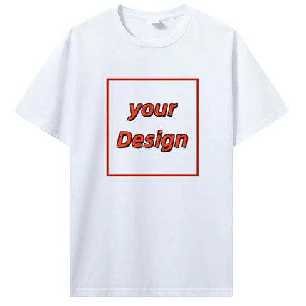 Customized printed T-shirt for men's and women's personalized top T-shirt DIY your favorite photo or logo cotton T-shirt