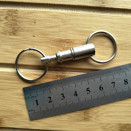 Detachable Pull Apart Metal Keychain for Women Men Silver Color Double End Key Chains Quick Release Keyring