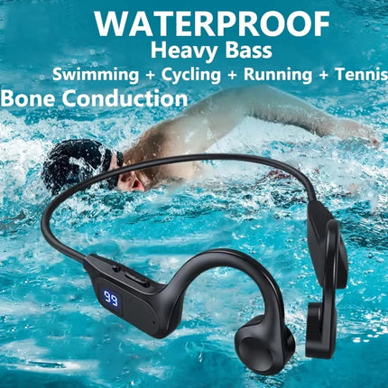 New Real Bone Conduction Wireless Earphone Sport Headphone Bluetooth-Compatible Headset Hands-free with Mic for Running
