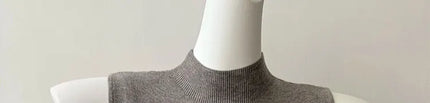Korean Sle Knitted Vest Women's Base Layer Tank Top Svel f High Collar Spring Autumn Winter Inner And Outer Wear