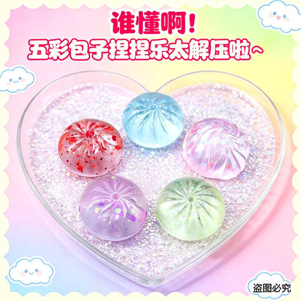 Mini realistic crystal steamed bun squishy backpack keychain pendant decoration accessory, a fun stress-relief toy for girls