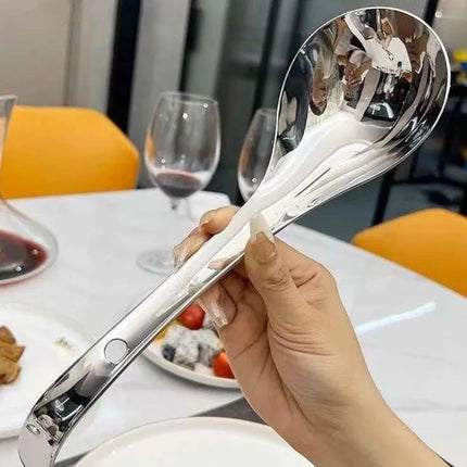 New Stainless Steel Round Spoon Net Red Golden Dinner Long Handle Stirring Dessert Spoons For Kitchen Accessories Gadgets