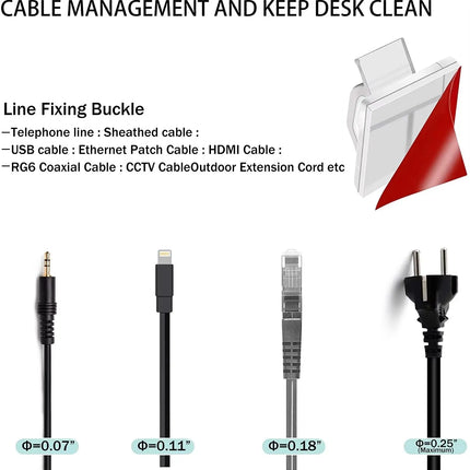 50PCS Cable Organizer Clips Wall Mounted USB Charging Data Line Bobbin Winder Cord Holder Wire Manager Cable Management Hook