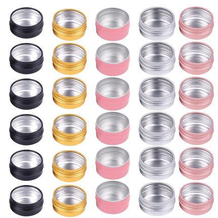 10/30pcs 5g Metal Round Tins Aluminum Empty Cans with Screw Lid for Cream Lip Balm Salve Spice Candle Cosmetic Storage