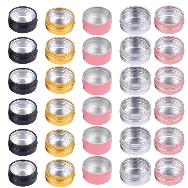 10/30pcs 5g Metal Round Tins Aluminum Empty Cans with Screw Lid for Cream Lip Balm Salve Spice Candle Cosmetic Storage