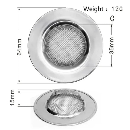 Kitchen Sink Filter Stainless Steel Mesh Sink Strainer Filter Sewer Mesh Strainers Bathroom Sink Strainer Drain Hole Filter Trap