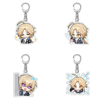 Honkai: Star Rail Anime Figure Acrylic Keychain Dan Heng Feixiao Firefly Model Plate 4pc/set Keyring Game Fans Gift