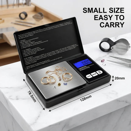 Mini Digital Pocket Scale High Precision 0.01g Stainless Steel Portable Jewelry Gold Gram Weight Balance Electronic Tool