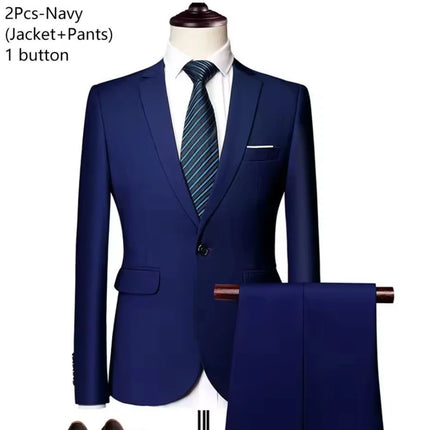 Suits For Men Wedding 2 Pieces Set Elegant Jackets Pants  Blazers Slim Fit Formal Outfit Fashion Business Classic 2025 Costume