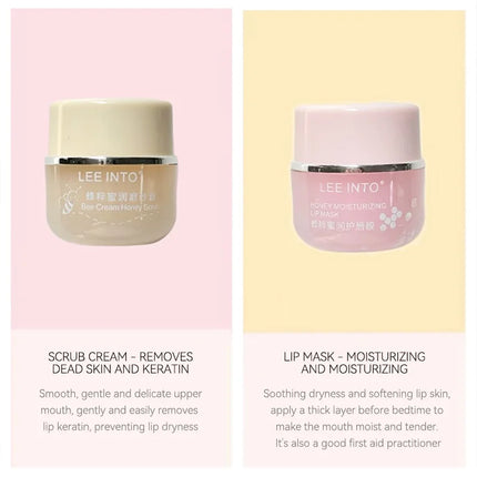 LEEINTO Honey Lip Balm Set Moisturizing Lip Balm Day and Night