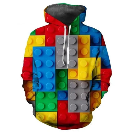 Toy Building Blocks 3D Printed Pop Hoodies For Men Clothing Toys Graphic Women Hooded Sweatshirts Mens Fashion Cool Pullovers