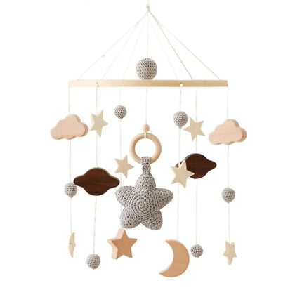 Baby Rattle Toy Bed Bell Bracket Wooden Mobile 0-12 Months Newborn Crochet Bed Bell Hanging Toys Holder Bracket Infant Crib Gift
