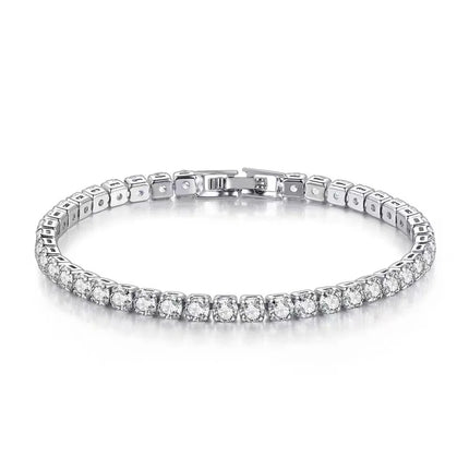 High Quality S925 Silver Platinum Plated Moissanite Bracelet Sparkling Personality Wedding Jewelry Gift Charm Bracelet For Women