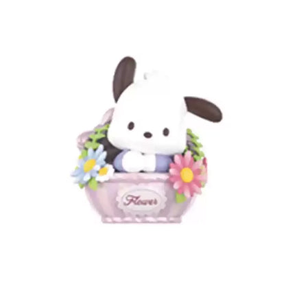 High-Quality Version Sanrio Cartoon Pochacco Flower And Teenager Series Trendy Toy Blind Box Cute Girl Gift Car Ornament Toys