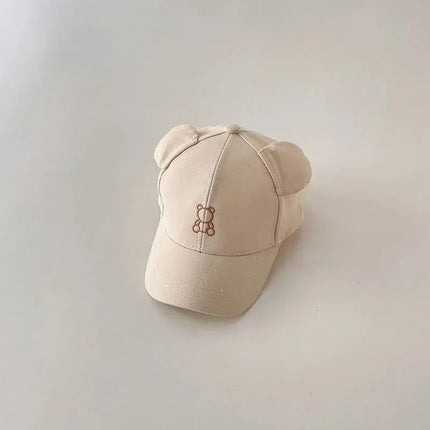 Cartoon Bear Embroidery Kids Baseball Cap Soft Brim Sun Hat for Boys Girls 2-8Y Unisex Children's Fashion Adjustable Buckle‌ ‌