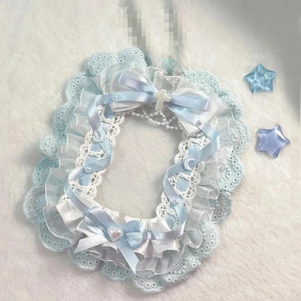 Sweet DIY Plush Card Holder with Ribbon Anime Lace Photocard Case Lolita Idol Display Photo Protector Case Card