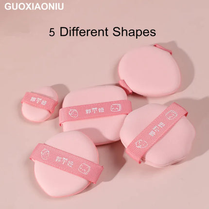GUOXIAONIU 5 Shapes Powder Foundation Puff Mini Sponge Blending Applicator Details Makeup Puff Tools Wet Dry Dual Use