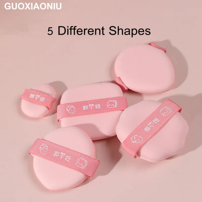 GUOXIAONIU 5 Shapes Powder Foundation Puff Mini Sponge Blending Applicator Details Makeup Puff Tools Wet Dry Dual Use