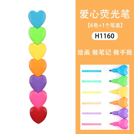 1pcs Creative 5 Color Highlighter Cartoon Cute Shape Highlighter Creative Students Make Hand Account Marker
