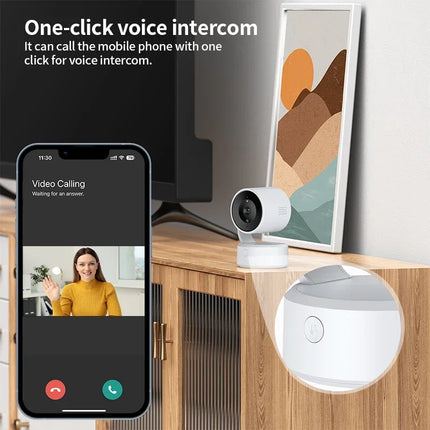 WIFI Tuya Camera Indoor 5MP Baby Monitor Two Way Talk 4X Zoom PTZ 360°  Surveillance Cameras Support Alexa Google Smart Life
