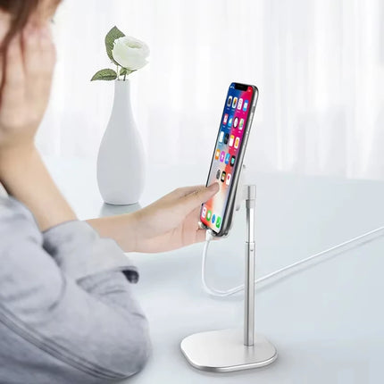 Desktop Phone Holder Tablet Stand For Ipad Phones Universal Bracket Telescopic Adjustable Height Angle Metal Live Support