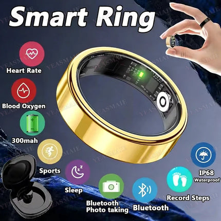 2026 Gesture Swing Women’s Smart Ring Men’s Health Sleep Heart Rate Monitoring 5ATM Waterproof Multi-sport Mode Sports Smartring
