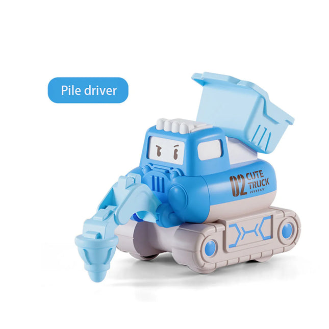 1pc Mini Excavators Fun Construction Car Toys Educational Children Cognitive Interactive Puzzle Toys Creative Excavator Toys Chr