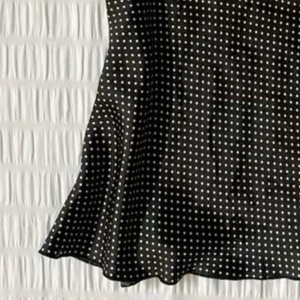 French Vintage Polka Dot Camisole Women High Street Pleated Sleeveless Y2k Tops 2000s Millennial Hottie Casual Suspender Top New