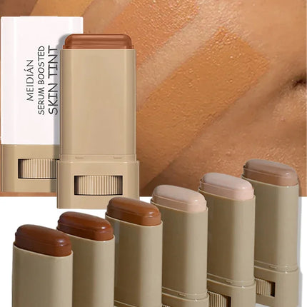 Bronze Foundation Stick Serum Boosted Skin Tint Silky Texture Moisturizing Coverage Concealer Base Even Skin Tone Makeup
