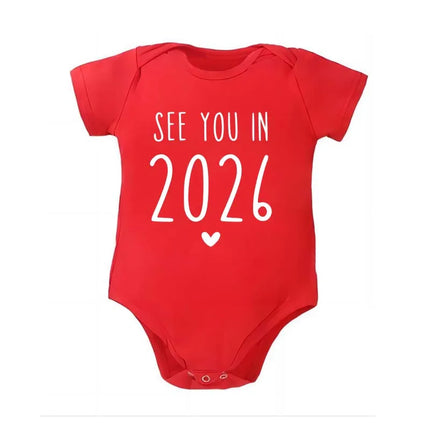 See You in 2026 Pregnancy Announcement Baby Onesie Toddler Jumpsuit Summer Short Sleeve Newborn Boys Girls Outfits