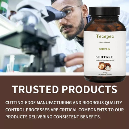 Shiitake Mushroom Extract Capsules - Immune Support Supplement, Heart Health, Memory, Focus, and Overall Well-Being