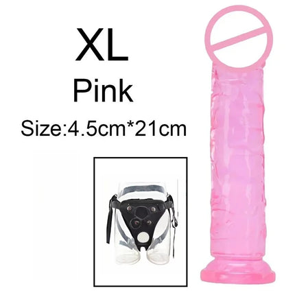 Wearable Strat on Penis Pants 6 Sizes Butt Plug Big Soft  Dildos Vaginal Masturbators Penis Suction Cup Dick Sex Toys for Women