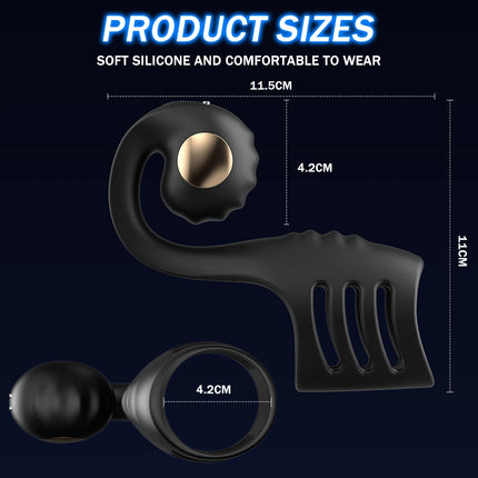 Penis Ring Vibrator Cock Ring Sleeve Snail-Shaped 10 Modes Remote Control Penis Sleeve Clit G-Spot Vibrators Sex Toys for Man