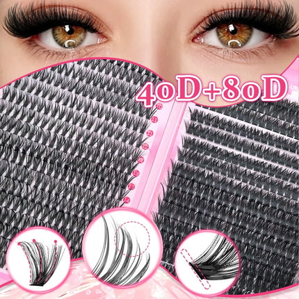 WINKLURE DIY Lashes Extensions Kit 800pcs Lash Clusters 80D/100D Wispy Individual Lashes Mix 9-18mm Cluster Eyelash Extension