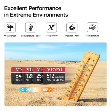 VIOFO Industrial Grade microSD Card, U3 A2 V30 High Speed Memory Card with Adapter