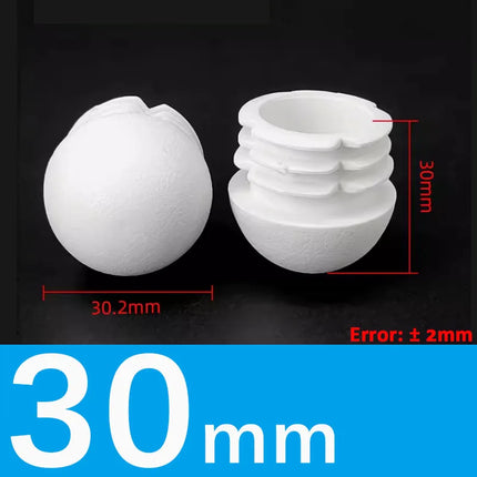 Black/White Plastic Round Pipe Plug Tube Non-Slip Chair Leg Foot Dust Cover Domed End Caps Floor Protector Pad Dia 13mm-40mm