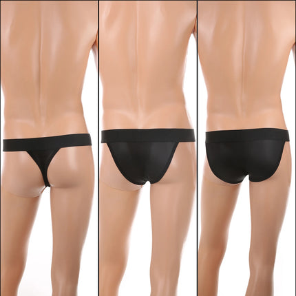 Men's Sexy Hollow Breathable Low-Waist Lingerie Mesh U Convex Big Penis Pouch Briefs Mini Micro Transparent See-Through Panties