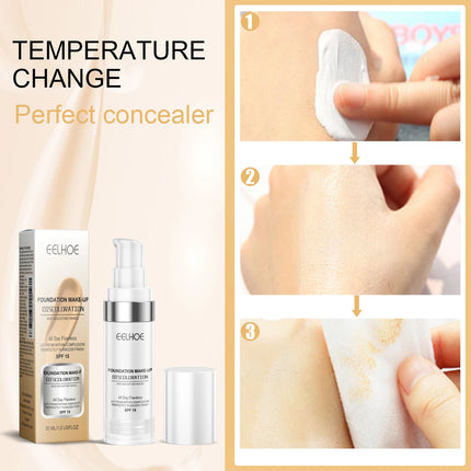 Color Changing Foundation Serum for Natural Glow Lightweight Full Coverage Long Moisturizing Finish 30ml Sensitive Skin Friendly