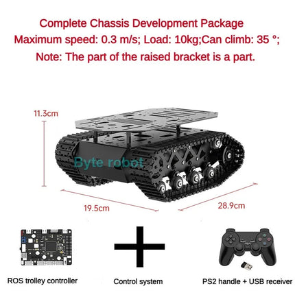 RC Tank 10KG Load Strong Shock Absorption Tank Chassis with Encoder Motor Suspension All Metal Robot Kit Programmable Robot Car