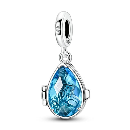 Blue Series 925 Sterling Silver Owl Butterfly Pirate Ship Car Beetle Clogs Charm Fit DIY Bracelet Necklace Fun Matching Gifts