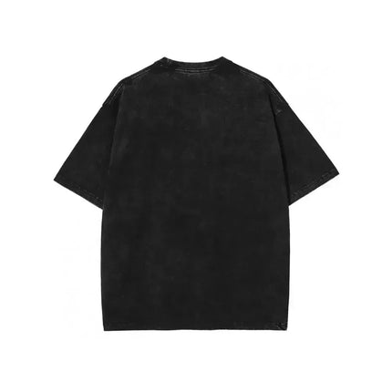 Street Hip Hop Funny Hug Cat Pattern Printed Y2K Street Style Summer New Neutral Casual Washed T-shirt