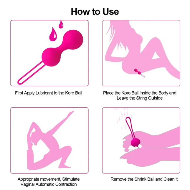 Silicone Kegel Exercise Balls – Vaginal Tightening Machine with Geisha Round Design, Essential Women’s Intimate Fitness Toy