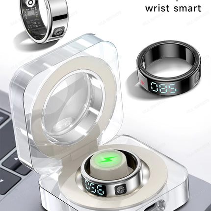 2026 R12 Smart Ring with Display Screen and Touch, Wireless Charging, Health Manager 5ATM Waterproof For Men Women Smartring New