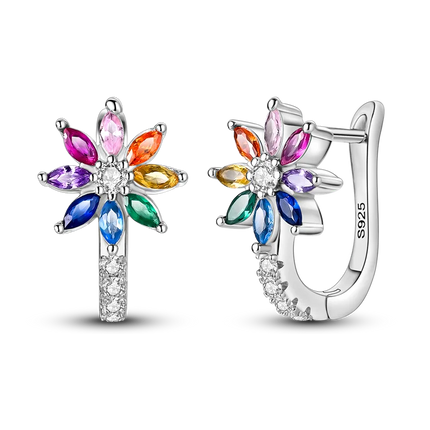 Orstarry 925 Sterling Silver Crystal Circular Eardrops Drop Earrings Women Earrings Charm Fashion Versatile Party Jewelry Gifts
