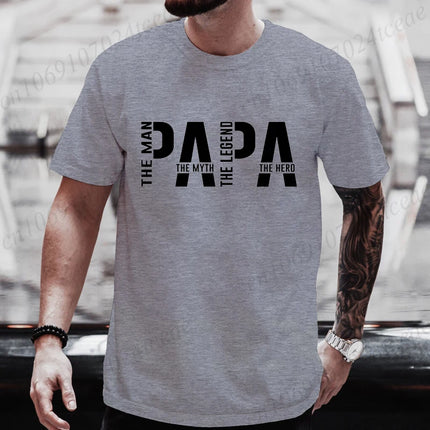 Papa The Man The Myth The Legend Funny T-shirt for Men Clothing Dad T Shirt Short Sleeve Tee Shirt Men T-Shirts Clothes Tops