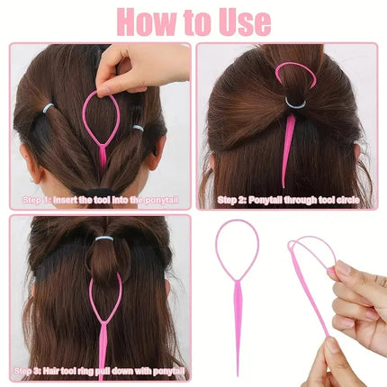 7pcs/set Hair Beauty Accessories Bristle Rat Tail Edge Comb Eyebrow Brush Braiders Ponytail Creator Water Sprayer Styling Set