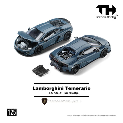 Trends Hobby 1/64 Lamborghini Temerario Super Sport Racing Vehicle Miniature Model Toy Car Free Wheels Diecast Collection Gift